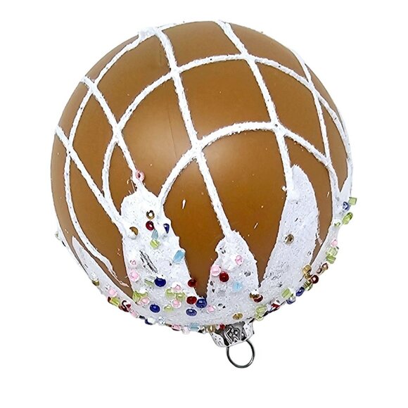 Frosted Gingerbread with Sprinkles Ball Christmas Ornaments (Set of 4) - Picture 4 of 5